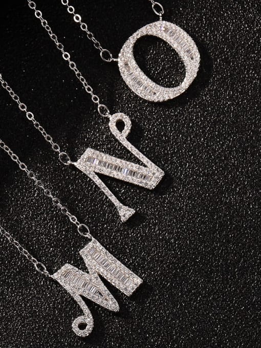 Boomer Cat 925 Sterling Silver Cubic Zirconia  Letter Dainty Initials Necklace 4