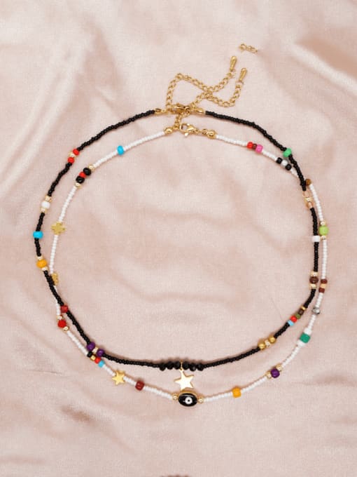 Roxi Zinc Alloy Miyuki Millet Bead Multi Color Bohemia Beaded Necklace 0