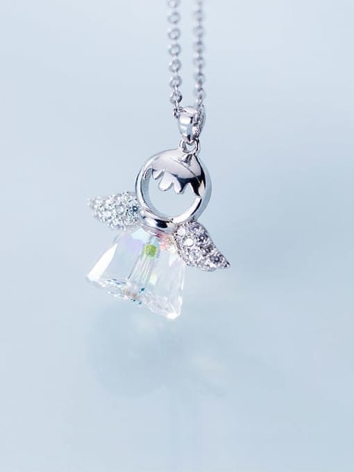 Rosh 925 Sterling Silver Crystal Cute Angel Pendant Necklace 0