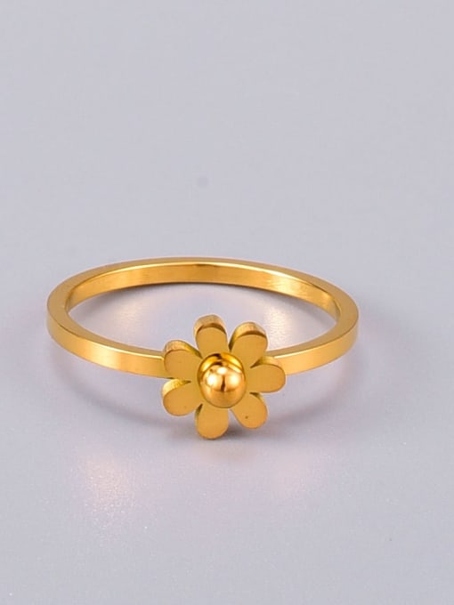 A TEEM Titanium Flower Minimalist Band Ring 1
