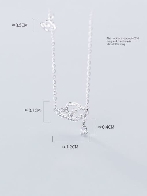 Rosh 925 Sterling Silver Rhinestone Diamond clouds  Necklace 3