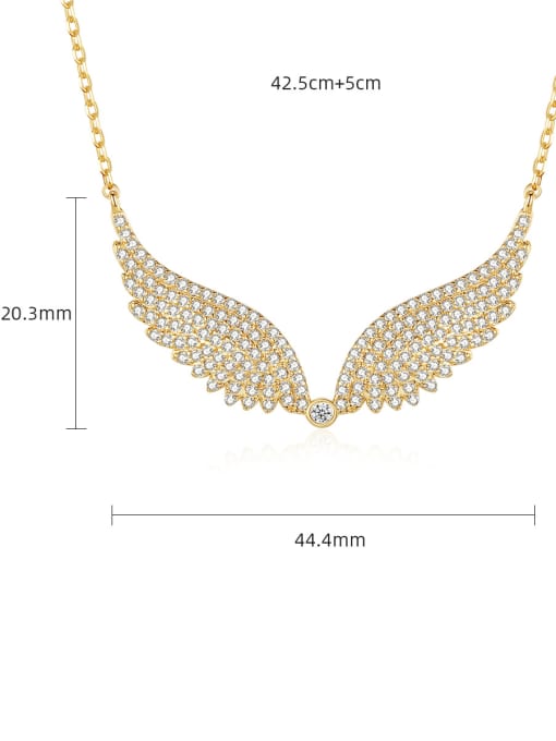 BLING SU Brass Cubic Zirconia Wing Hip Hop Necklace 3