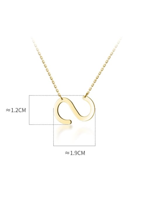 S 925 Sterling Silver Letter Minimalist  pendant Necklace