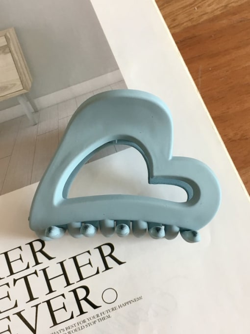 Frosted light blue Cellulose Acetate Minimalist Hollow Heart Jaw Hair Claw