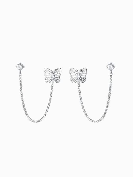 Rosh 925 Sterling Silver Butterfly Minimalist Threader Earring 3