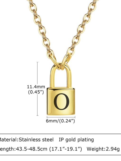 O letter 43.5 +5CM Stainless steel Letter Hip Hop Necklace