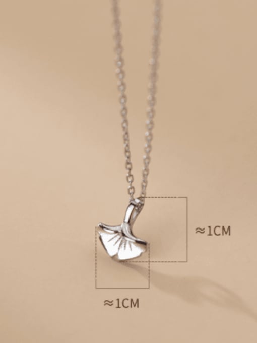 Rosh 925 Sterling Silver Leaf Minimalist Necklace 2