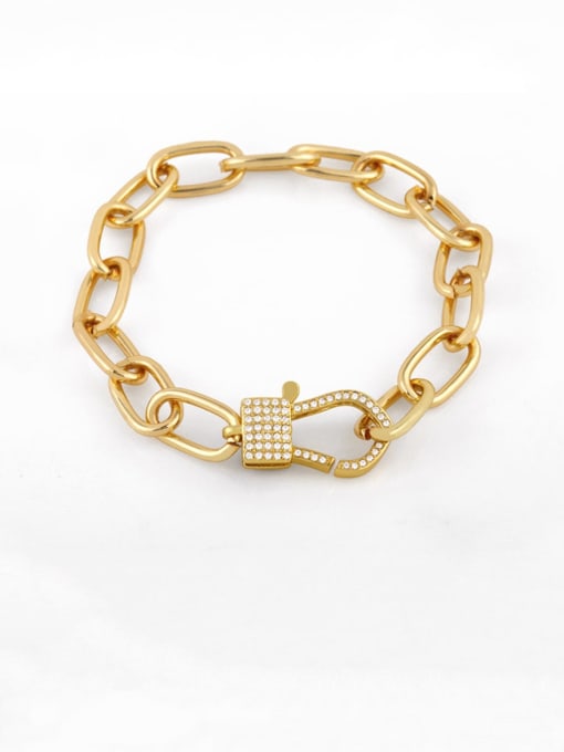 CC Brass Cubic Zirconia Geometric Hip Hop Link Bracelet 4