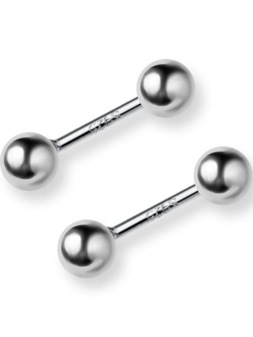 Rosh 925 Sterling Silver Bead Round Minimalist Stud Earring 3