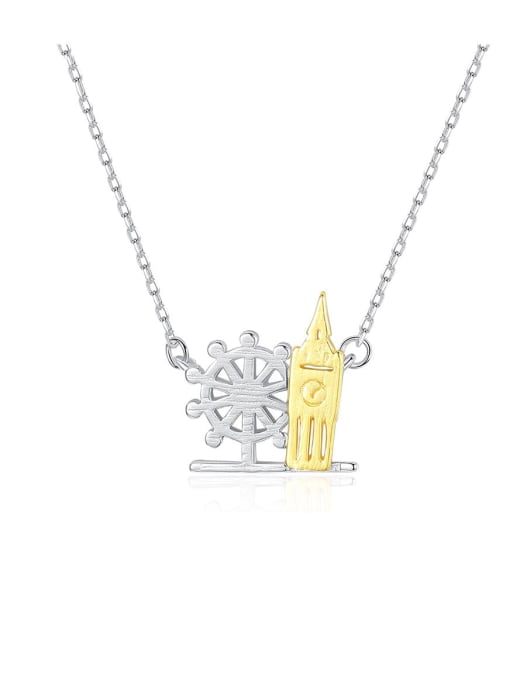 CCUI 925 sterling silver simple personalized building, necklace 0