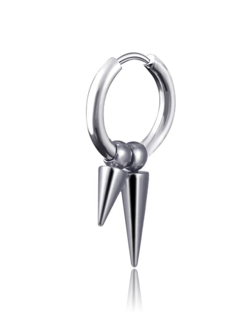 Double point steel buckle Titanium Irregular Minimalist Stud Earring