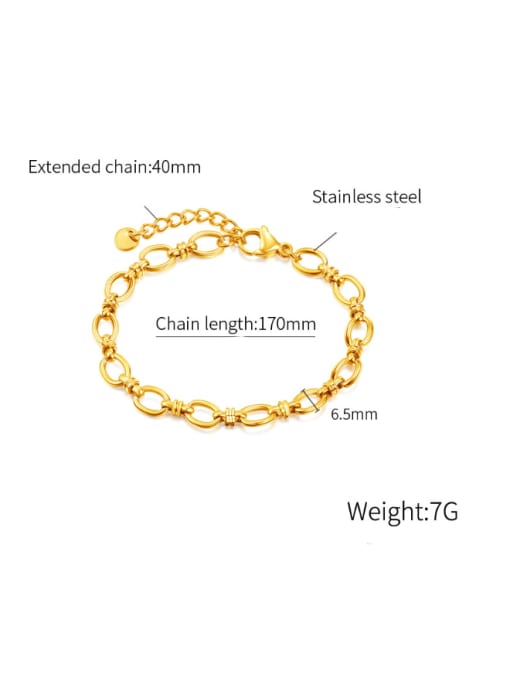 Open Sky Titanium Steel Hollow Geometric Chain Minimalist Link Bracelet 3