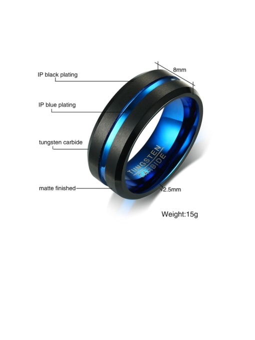 CONG Stainless Steel With Gun Plated Simplistic Round Band Rings 2