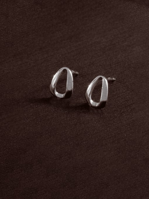 ES1603 【 Platinum 】 925 Sterling Silver Geometric Minimalist Stud Earring