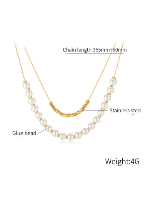 Open Sky Stainless steel Imitation Pearl Geometric Minimalist Multi Strand Necklace 1
