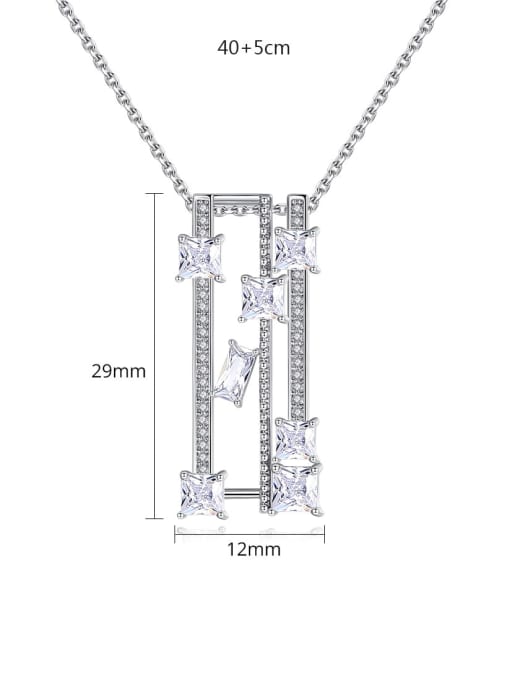 BLING SU Copper Cubic Zirconia Hollow Geometric Dainty Necklace 2