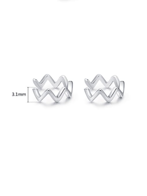 MODN 925 Sterling Silver  Minimalist Waves C shape Clip Earring 2