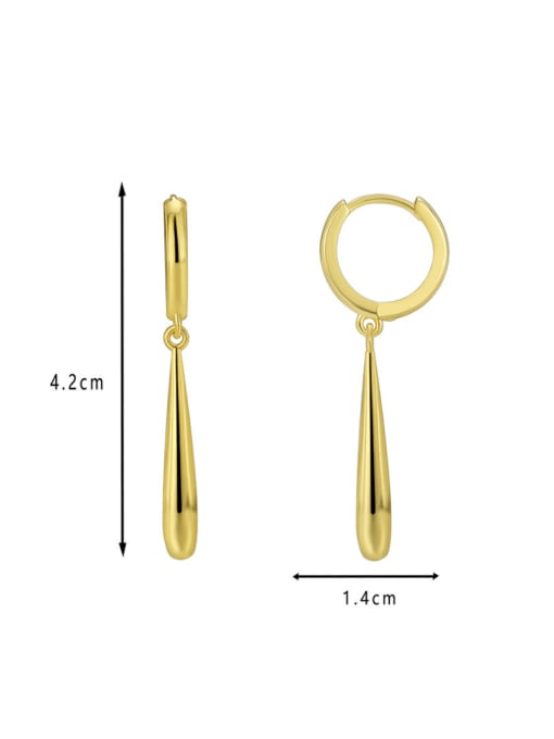 CHARME Brass Water Drop Minimalist Huggie Earring 1