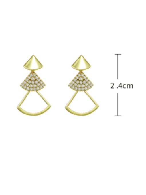 XP Alloy Cubic Zirconia Triangle Minimalist Drop Earring 3