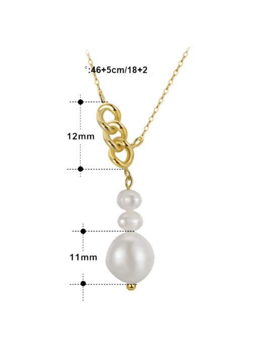 RINNTIN 925 Sterling Silver Freshwater Pearl Irregular Minimalist Necklace 4