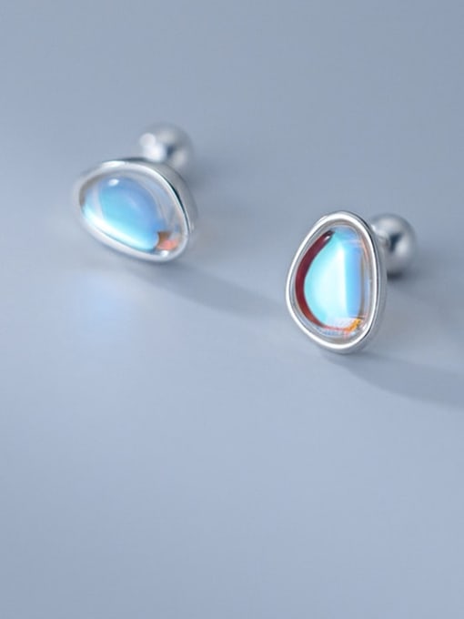 Rosh 925 Sterling Silver Opal Water Drop Minimalist Stud Earring 2