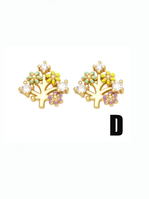 CC Brass Cubic Zirconia Crown Vintage Stud Earring 4