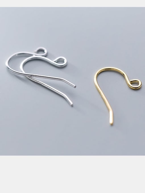 FAN 925 Sterling Silver With Minimalist Ear Hook Semi-Finished Earring Accessories 3