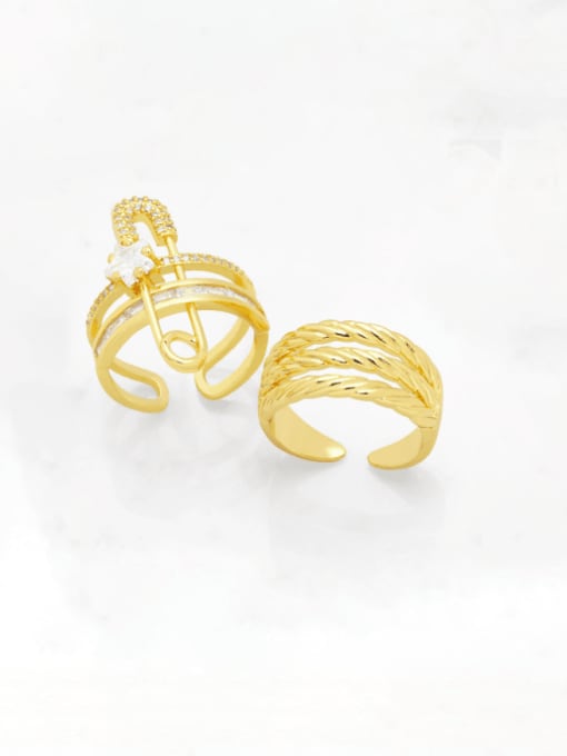 CC Brass Cubic Zirconia Star Hip Hop Stackable Ring