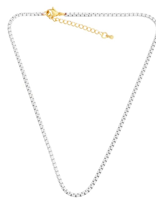 white Brass Enamel Irregular Minimalist Necklace