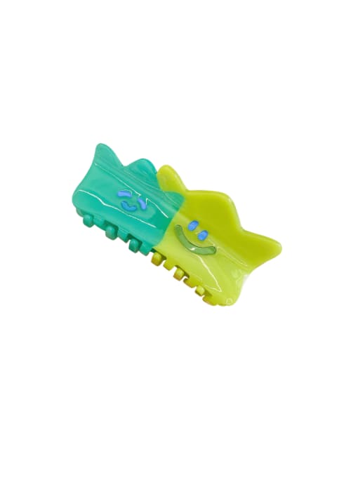 Grass gripper 10.8cm Cellulose Acetate Trend Smiley Alloy Jaw Hair Claw