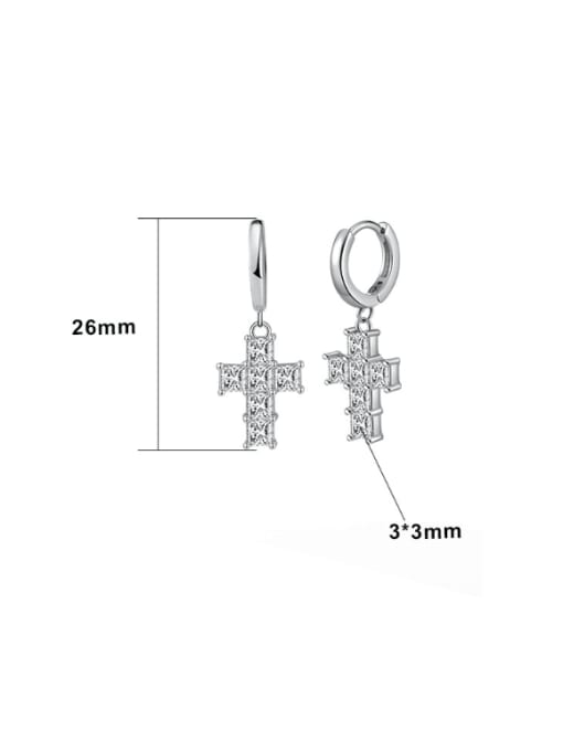 RINNTIN 925 Sterling Silver Cubic Zirconia Cross Dainty Necklace 2