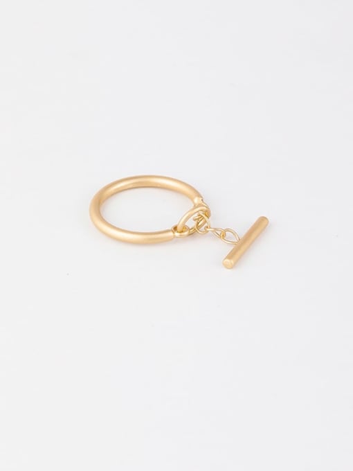 A gold Brass Round Minimalist Band Ring