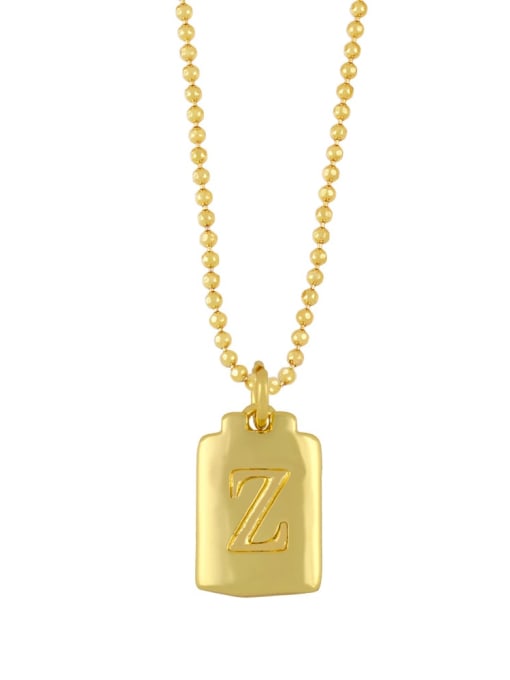 Z Brass Geometry Letter Vintage Necklace