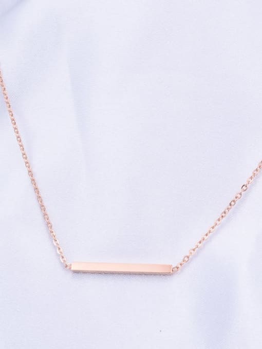 Rose Gold Titanium Smooth Geometric Minimalist Choker Necklace
