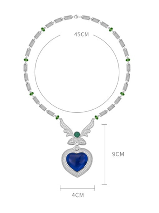 L.WIN Brass Cubic Zirconia Heart Luxury Necklace 4