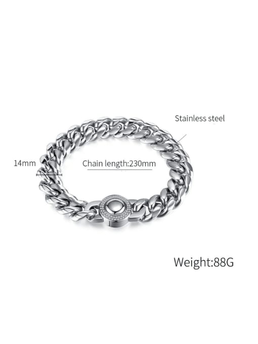 Open Sky Titanium Steel Geometric Chain Hip Hop Link Bracelet 2