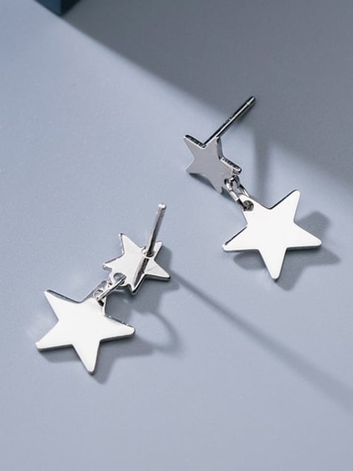 Rosh 925 Sterling Silver Star Minimalist Drop Earring 2