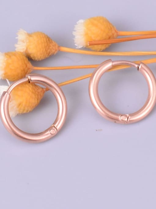 rose gold Titanium smooth Round Minimalist Hoop Earring
