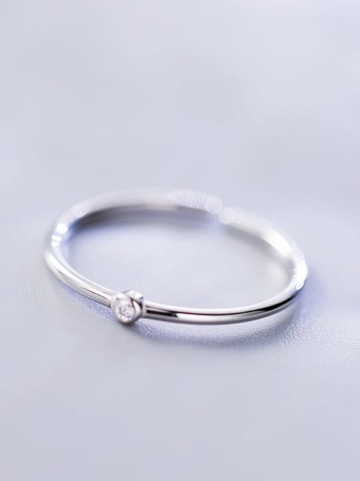 Rosh 925 Sterling Silver Minimalist Smooth  Round Free Size Ring 3