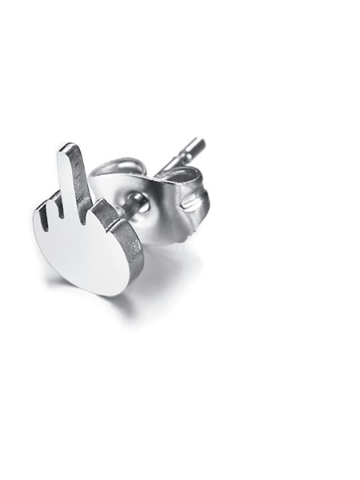CONG Stainless steel Irregular Minimalist palm Stud Earring 4