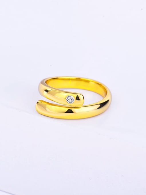 Rd0089 gold 3.74g 925 Sterling Silver Hollow Geometric Minimalist Ring