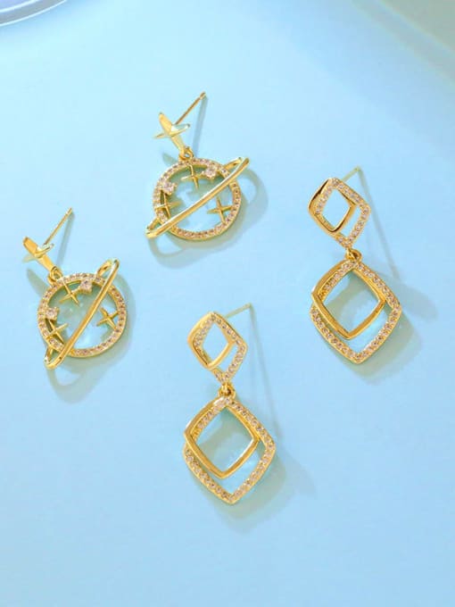 CC Brass Cubic Zirconia Star Minimalist Drop Earring 4