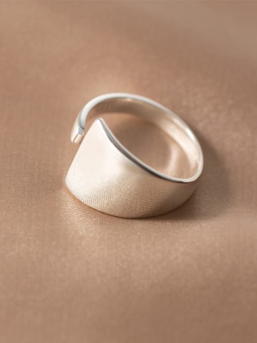 S925 silver wide face ring 925 Sterling Silver Irregular Minimalist Band Ring