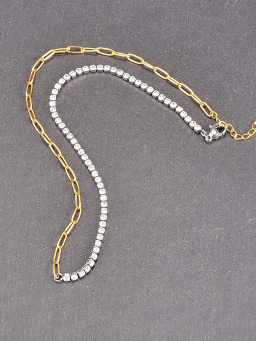 A TEEM Titanium Steel Natural Stone Irregular Vintage Necklace