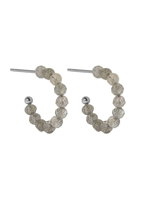 DAKA 925 Sterling Silver Natural Stone Geometric Minimalist Stud Earring 4