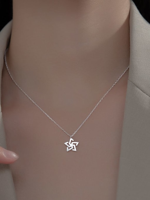 Rosh 925 Sterling Silver Five-pointed star Minimalist Necklace 1