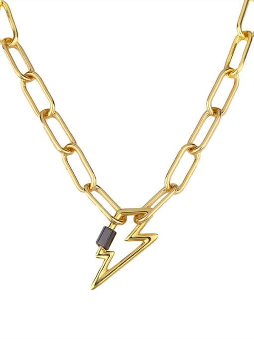 lightning Titanium Irregular Vintage Hollow heart geometry pendant Necklace