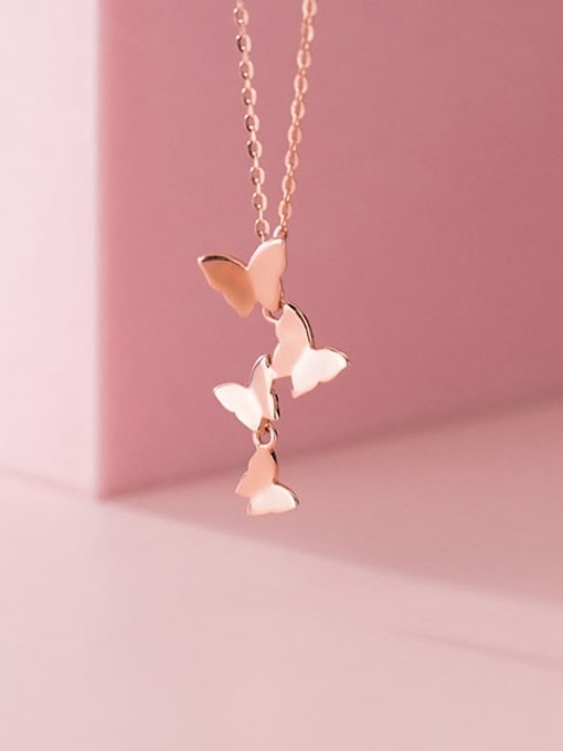 Rosh 925 Sterling Silver Butterfly Minimalist  Pendant Necklace 3