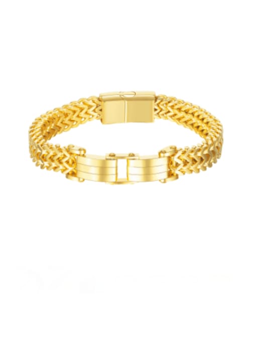 1198 gold Titanium Steel Weave Hip Hop Bracelet