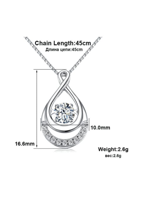 RINNTIN 925 Sterling Silver Cubic Zirconia U Shape Minimalist Necklace 2